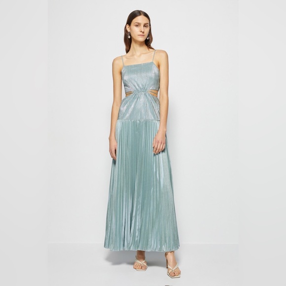 Jonathan Simkhai Daisy Plisse Maxi Dress Willow - Picture 3 of 12